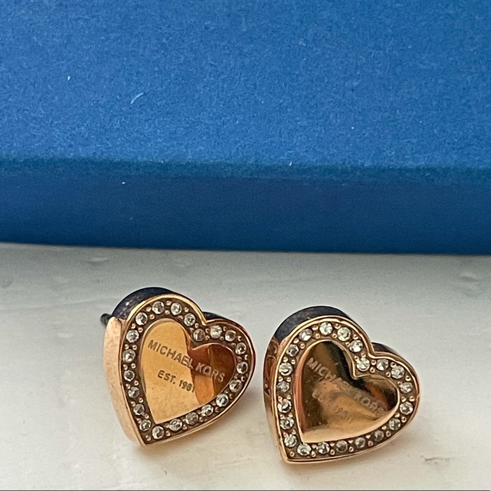 Michael Kors Rose Gold Heart Studs